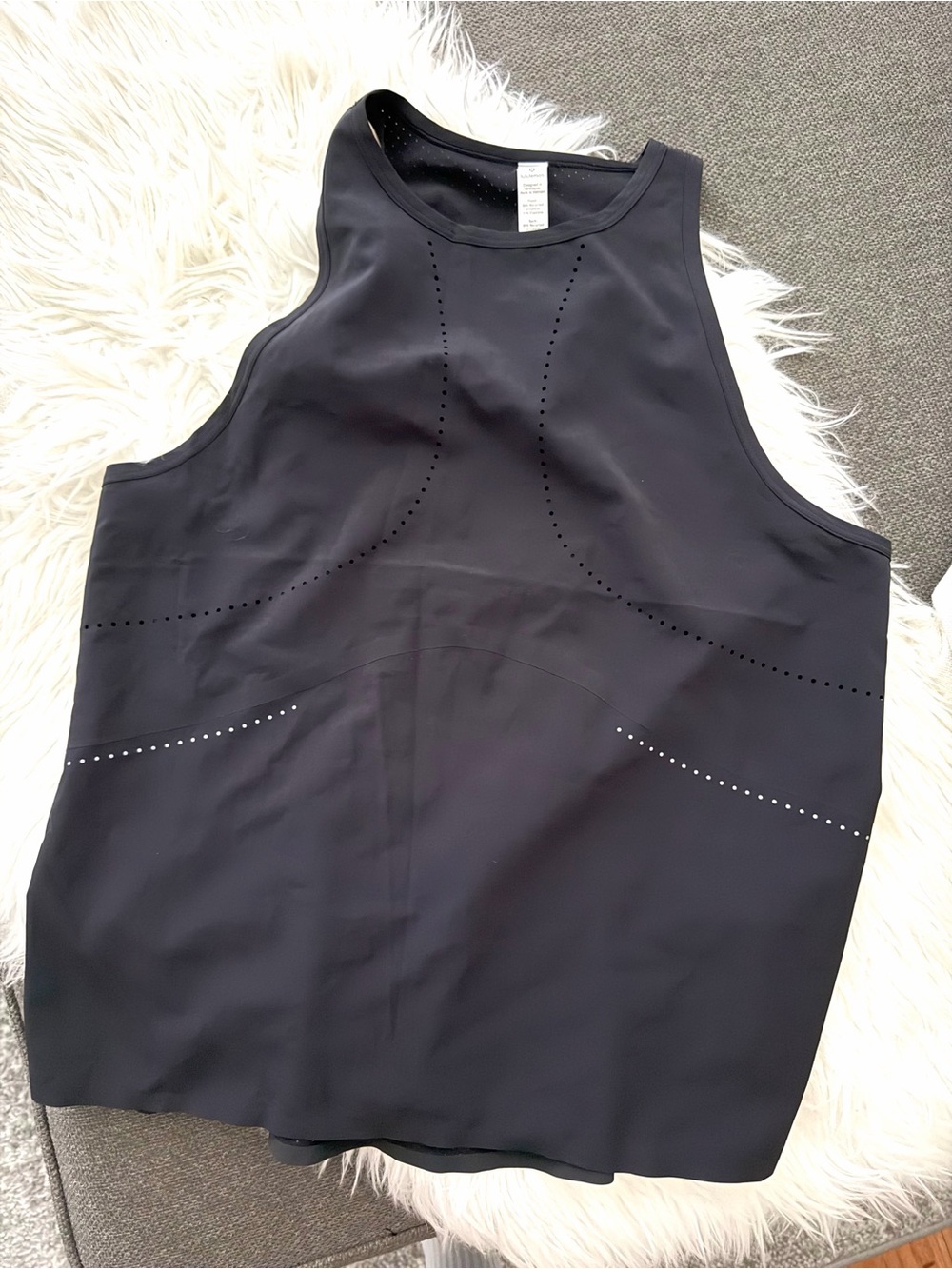 lululemon athletica Black Perforated Performance Tank